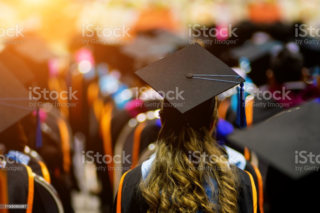 rear view of the university graduates line up for degree award in the picture id1193095567